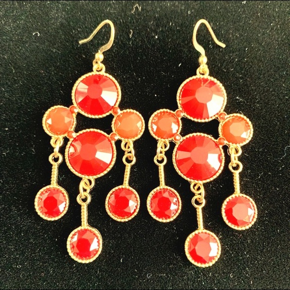 ❤️ 3for$25/ Vintage Lucky 7 Stone Dangle earrings